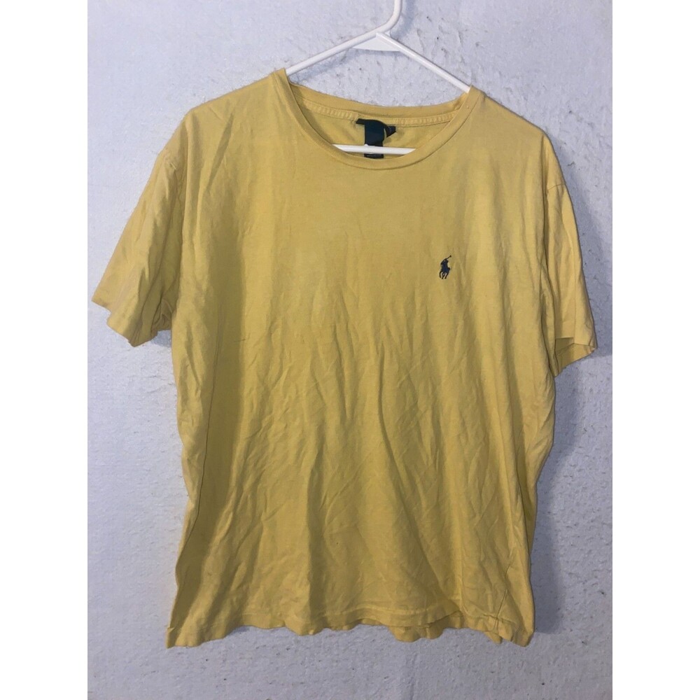 Polo Ralph Lauren Mens T Shirt Medium Short Sleeve Crew Neck Pony Logo Yellow